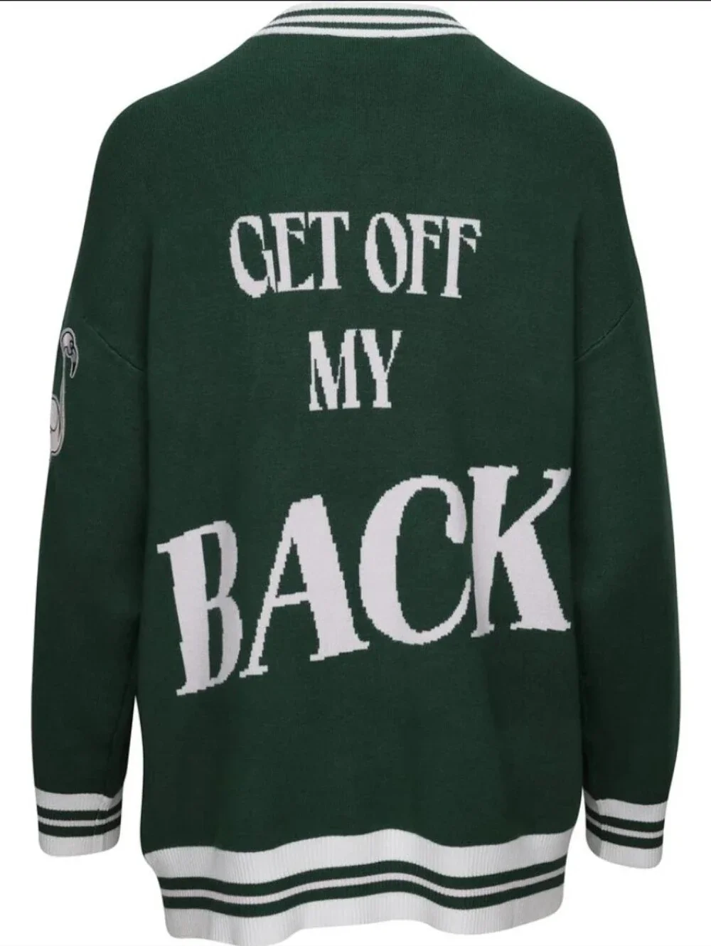 Fore Alll Womens XL Green Collegiate Golf Babe Cardigan Patches Preppy Academia